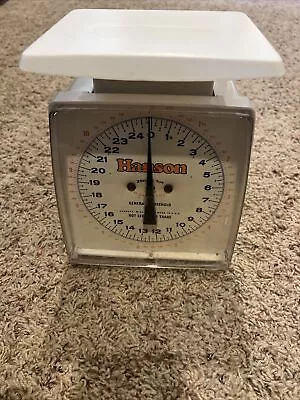 Vintage Hanson Utility Scale 25# Shubuta USA Plastic White • $23.99