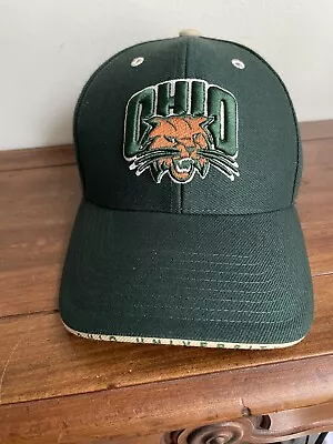 Vtg Ohio University Bobcats Hat Cap Adjustable Green Brim. Name  On Brim Of Hat • $24.95