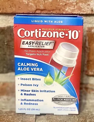 Cortizone 10 Easy Relief Applicator Anti-Itch Liquid 1.25 OZ  Calming Aloe Vera • $9.99