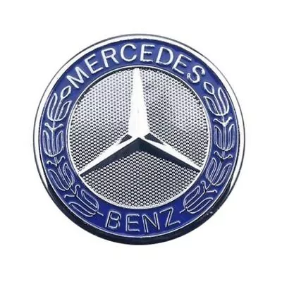 Mercedes Benz  Blue & Silver Flat Front Hood Emblem AMG Badge Logo LAUREL OEM • $18.99