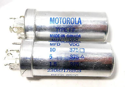 NOS Motorola Type FP Electrolytic Can Capacitor 10 / 5 / 1.5 MFD Uf 375V Mallory • $7.26