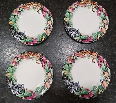 Vitromaster Sue Zipkin RAIN FOREST Pattern Set Of 4 Stoneware Salad Plates READ! • $22