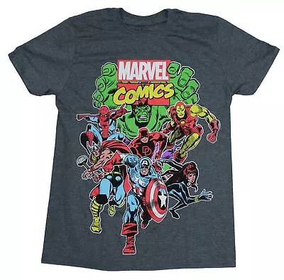 Marvel Comics Mens  T-Shirt -  Giant Avenger Group Under Classic Logo • $14.98