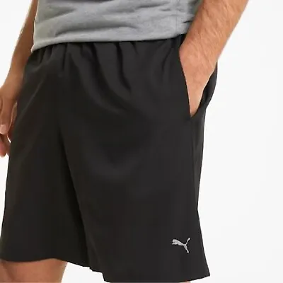 $18 • Buy PUMA  Size L Men's Performance Woven 7  Training Shorts Black Moisture Wick NWOT