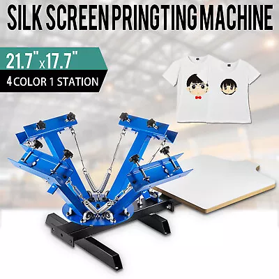 T-shirt 4 Color Screen Printing Press Machine Silk Screening Pressing 1 Station • $118.90