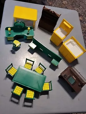 Vintage Marx ? Hong Kong 1950's Plastic Dollhouse Miniature Furniture Lot  • $26.50