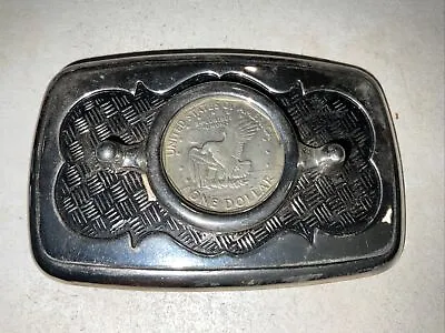 Coin Belt Buckle-dollar Coin -eagle Back Showing Western Style Metal Belt Buckle • $18