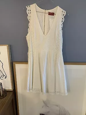 Tigerlily White Broderie Fit And Flare Dress Size 10 • $20