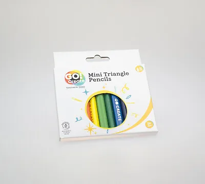 Go Create 12 Pack Mini Triangle Coloured Pencils Children 3+ Years • £0.99