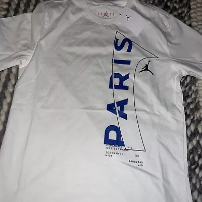 NWT Men's JORDAN PARIS SAINT-GERMAIN T-Shirt White Sz 2XL DM3092-100 $35 • $25