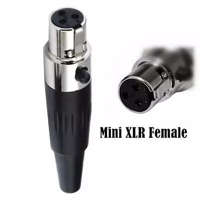 Mini XLR 3-Pin Female Connector Audio Microphone Adapter With Plug Chassis Mount • £5.95