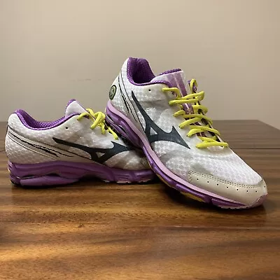 Mizuno Womens Wave Rider 17 410564 008M White Purple Running Shoes Size 9 • $27.99