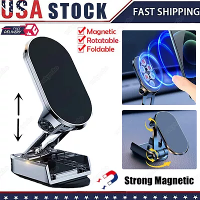 Alloy Folding Magnetic Car Phone Holder 360° Stand Dashboard Universal Bracket T • $8.77