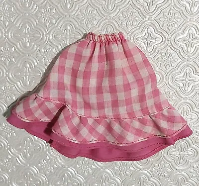 Vintage 1982 Mattel My First Barbie Doll Pink Checkered Skirt From #1875 • $5