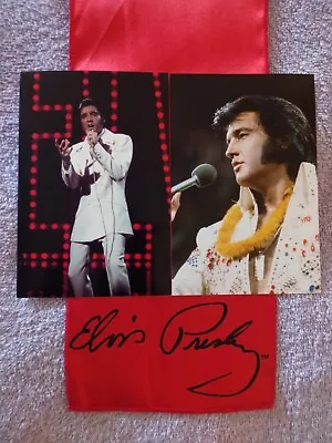 Elvis Presley Signature Red Scarf&concert Show Photos 1968&1973 Lot 3 • $30