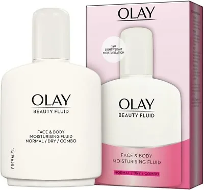 Oil Of Olay Beauty Fluid 24hour Face Moisturiser Large 200ml Lotion • £8.39