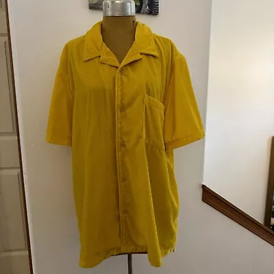 Urban Outfitters Yellow Men’s Velvet Button Shirt Size XL  • $25