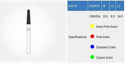 Microdont USA Multi-use Diamond Burs Round End Taper 856-021 M  C  EF FG 10Box • $75