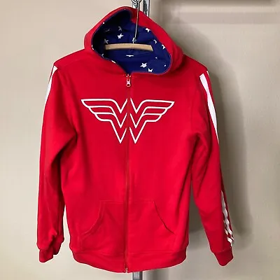 DC Comics Wonder Woman Reversible Hoodie Stars Red Size Small • £21.84