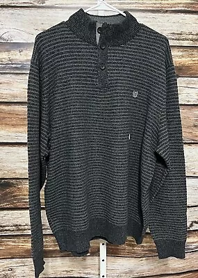 CHAPS Men’s Gray 1/4 Button Sweater With Elbow Pads Size XXL New • $24.79