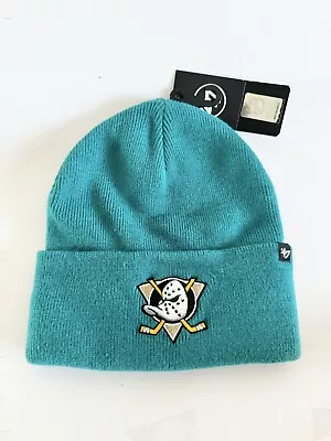 Anaheim Mighty Ducks Beanie NHL Hockey Dark Teal Cuffed Embroidery New With Tags • $35