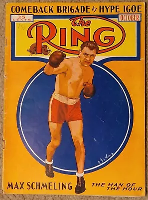 $27.99 • Buy MAX SCHMELING COVER -  THE RING BOXING MAGAZINE Oct. 1936 Great BRADDOCK Article