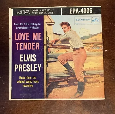 1956 Elvis Presley 45 Love Me Tender RCA EPA 4006 W/original Cardboard Sleeve • $20