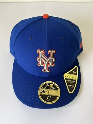 New York Mets New Era 59Fifty Fitted Authentic Hat Men 7 3/4 Blue Polyester MLB • $23.79