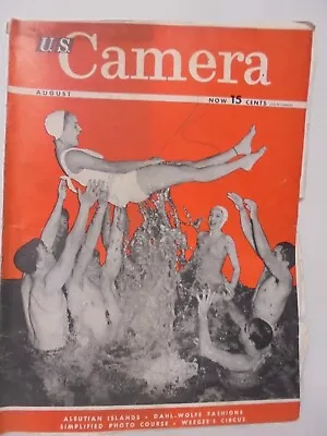 August 1943  U.S. CAMERA MAGAZINE - NICE PHOTOS ARTICLES & ADS - 15 Cent Cover • $22