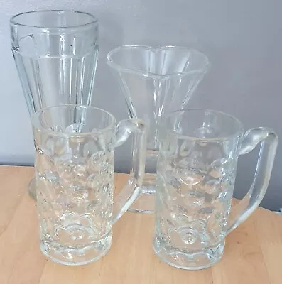 Vintage Glass Mix - 2 Small Glass Tankards & 2 Ice Cream Sundae Dessert Glasses • £1.95