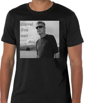 $22.99 • Buy Anthony Bourdain No Reservations Parts Unknown Travel Eat Live TV Show T Shirt