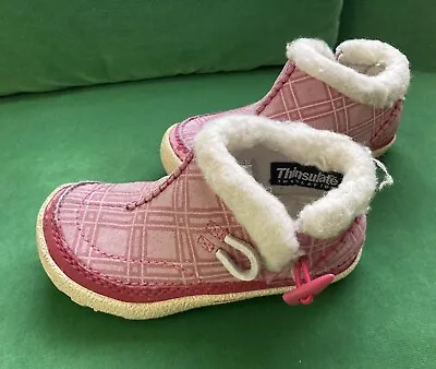 Merrell Spirit Tibet Pink Plaid Suede Shearling Ankle Boots Shoes Size 9.5 • $13.99