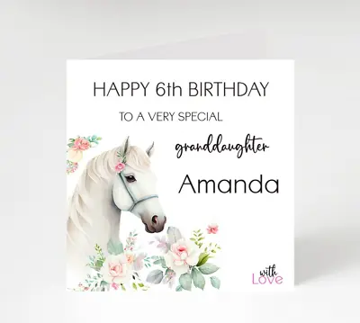 Personalised Horse Birthday Card For Daughter Sister Niece Bestie Friend • £3