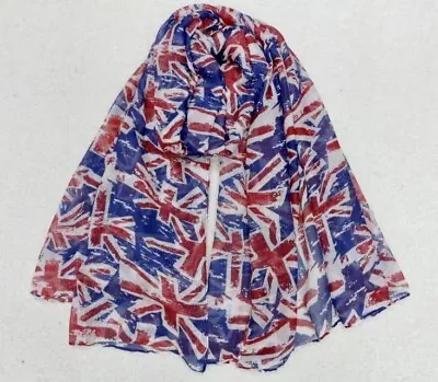 Union Jack British Flag Jubilee Scarf Wrap Sarong Beach Cover-up Flags  • £6.99