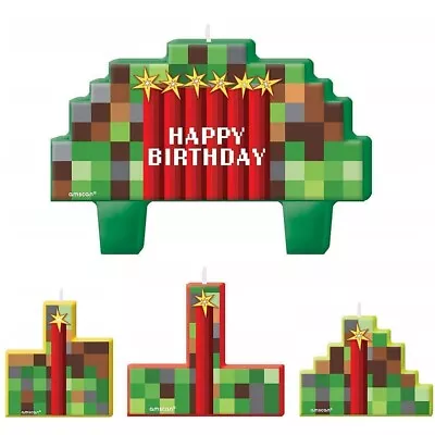 4pk TNT Minecraft Happy Birthday Cake Candle Set Kids Party Supplies Decorations • $6.64