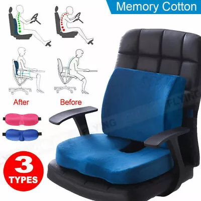 $22.58 • Buy Memory Foam Lumbar Back Pillow Support Seat Cushion Home Office Car Seat Chair