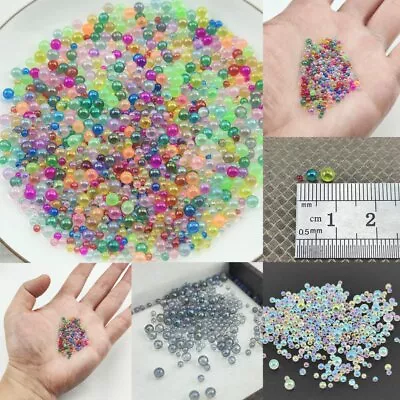 Colorful Mixed Water Bubble Beads Mini Glass No Hole Bead For DIY Jewelry Makin • $0.99
