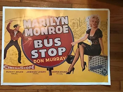 BUS STOP Marilyn Monroe  Don Murray   LARGE BEAUTIFUL POSTER 25”X18” • $19.68