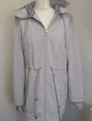 Jessica Simpson 3/4 Length Jacket Size L Bust 42  Light Grey Hood Length 30  • $32.83