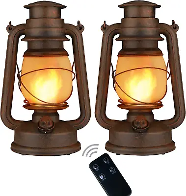 $66.92 • Buy 2 Pack Led Vintage Camping Lantern Decorative, Outdoor Lanterns For Patio Waterp