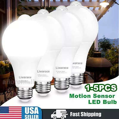 Max 5PCS LED PIR Auto Motion Sensor Light Bulbs E26 15W Equivalent 150W Bulb E27 • $10.59