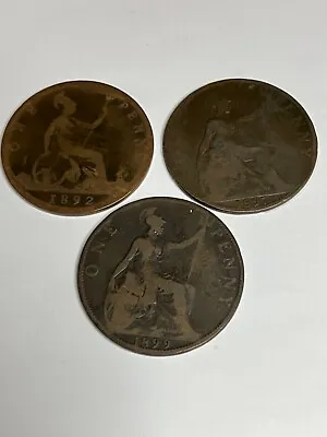 Victoria Penny Coins 1892 1897 And 1899 • £2.50