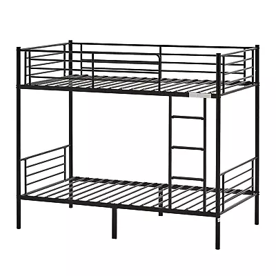 VINGLI Metal Bunk Bed Twin Over Twin For AdultTeensKid Bunk Bed With Flat Step • $219.99