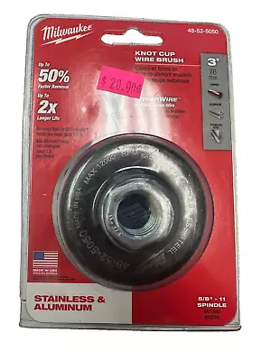 Milwaukee 48-52-5050 3 In. Stainless Steel Knot Wire Cup Brush • $18.99