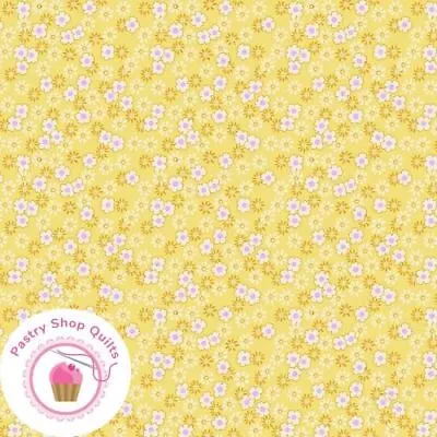 Maywood NANA MAE VI 365 44 Yellow  Floral Quilt Fabric 30's REPRODUCTION • $6.25