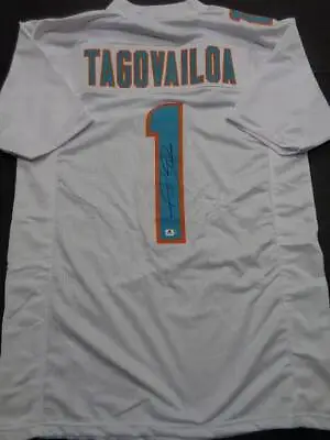 Tua Tagovailoa Miami Dolphins Autographed Custom Football Jersey GA Coa • $179.40