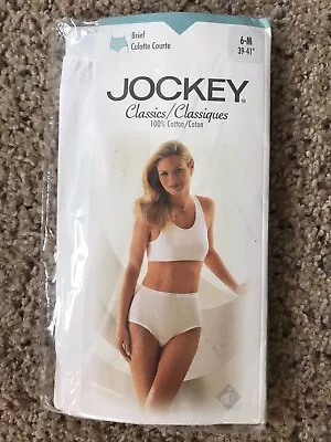 Vintage Jockey Classics Size 6 Brief Panty 100% Cotton White New Sealed • $12.99