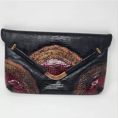 Vintage 1970's Original By Caprice Made In USA Snake Skin Clutch Shoulder Bag • $42.99