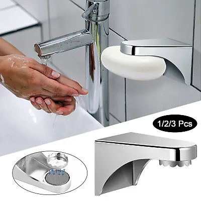 Magnetic Bathroom Soap Dish Soap Holder Soapbox Plate Tray Drain Jewelry Holder • £7.22