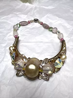 Vintage 1986 Pink Crystal Wendy Gell Necklace  • $100